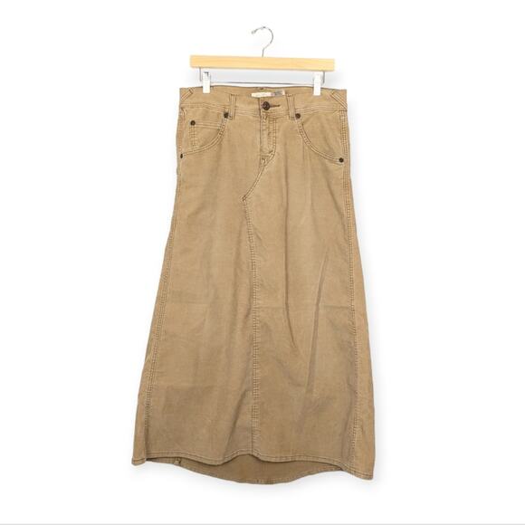 Levi's Dresses & Skirts - Levi’s Tan Y2K Bratz Corduroy Low Rise Denim Maxi Skirt Size 9